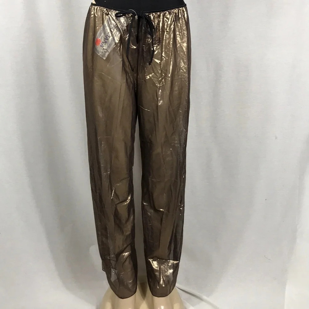 Zuliana Metallic Mesh Pants Size M/L Made in USA New With Tags